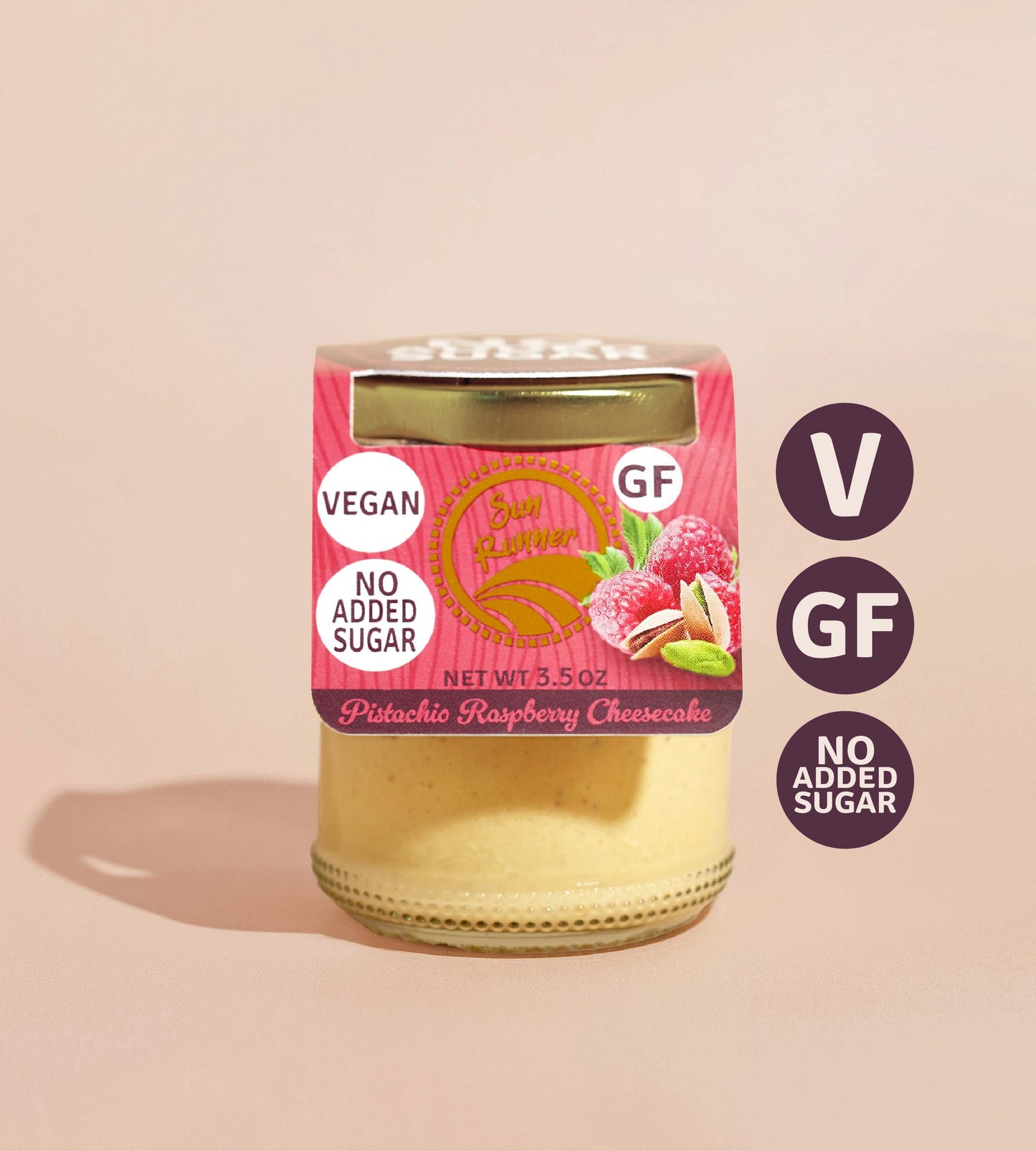 Pistachio Raspberry Cheesecake Vegan (6 pc)